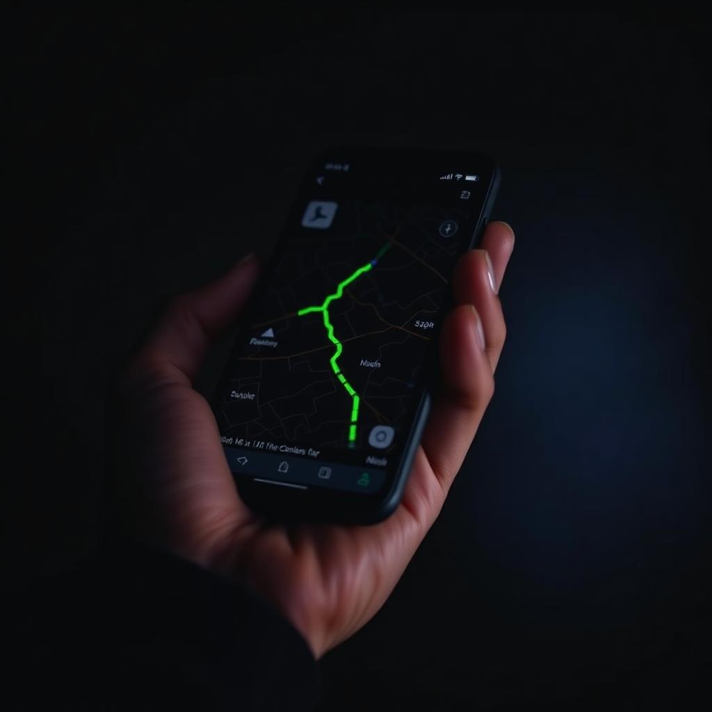 Aplicativo de rastreamento em um celular